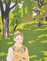Fairfield Porter Girl in the Woods Lithograph, Signed Edition - Sold for $1,750 on 11-09-2019 (Lot 327).jpg